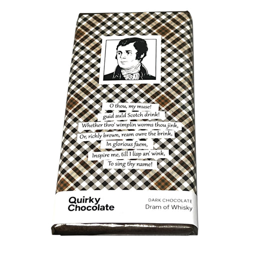 Quirky Chocolate Robert Burns Dram Of Whisky Dark Chocolate