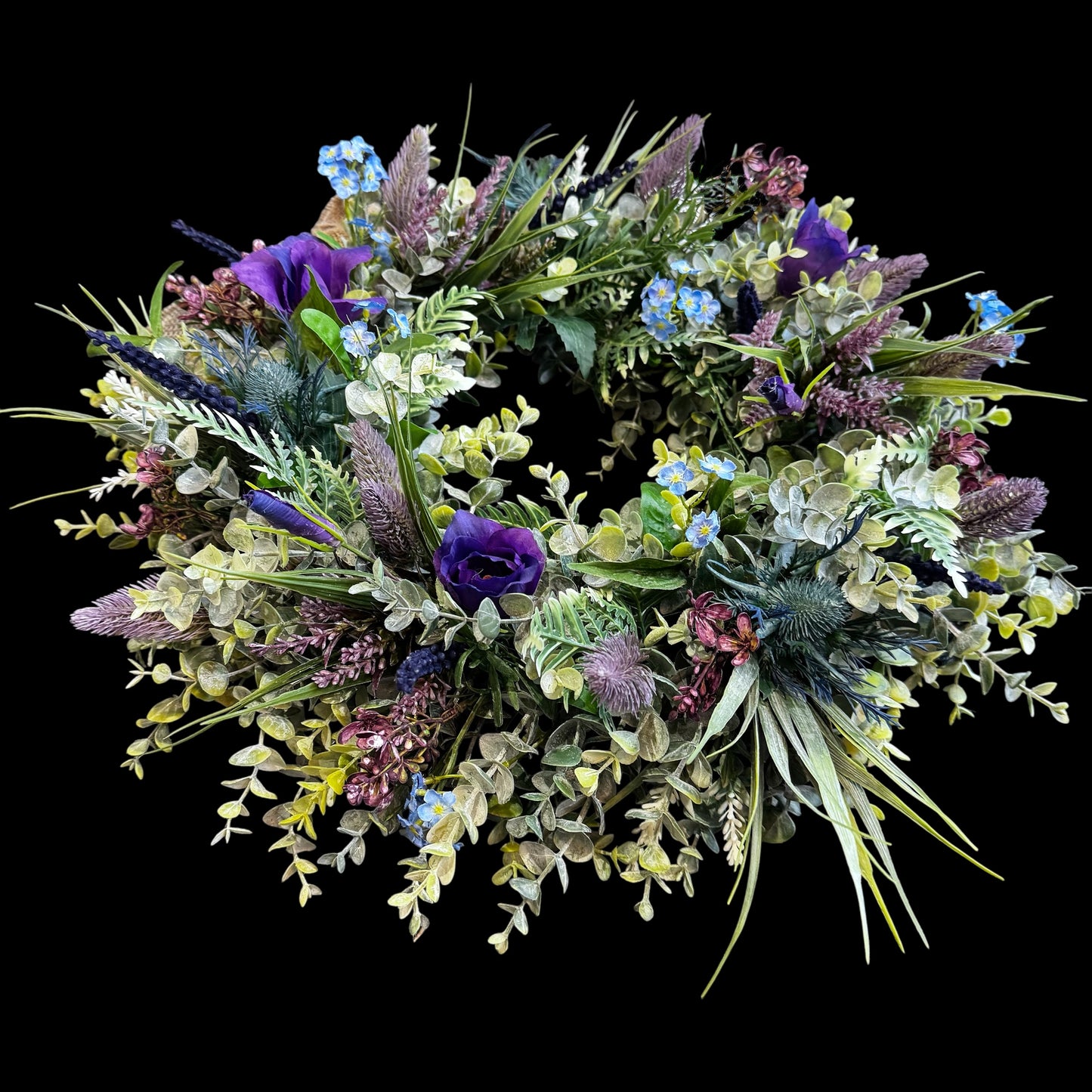 Faux Thistle Wreath - Artificial Flowers