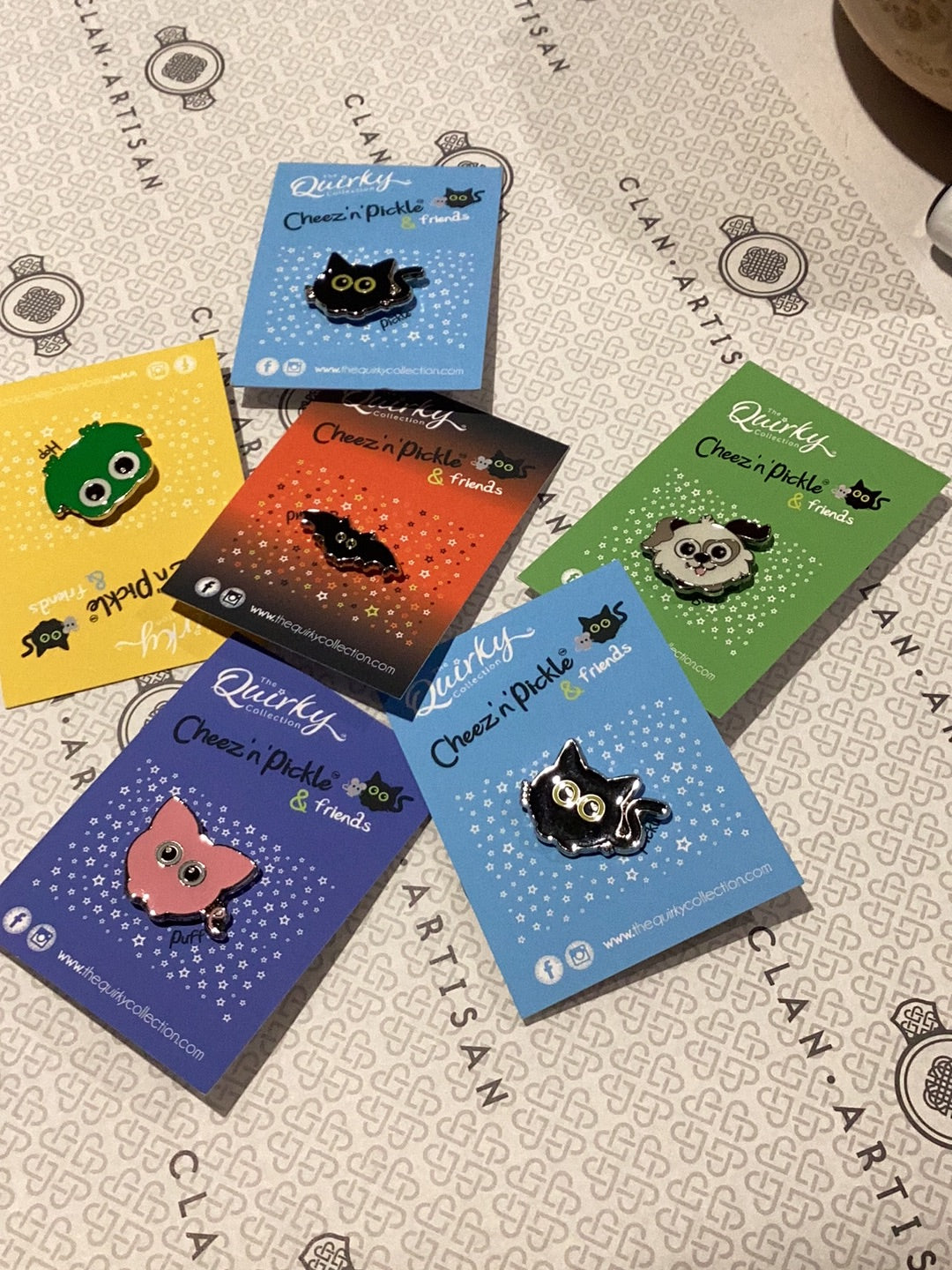 The Quirky Collection Enamel animal pin badges.