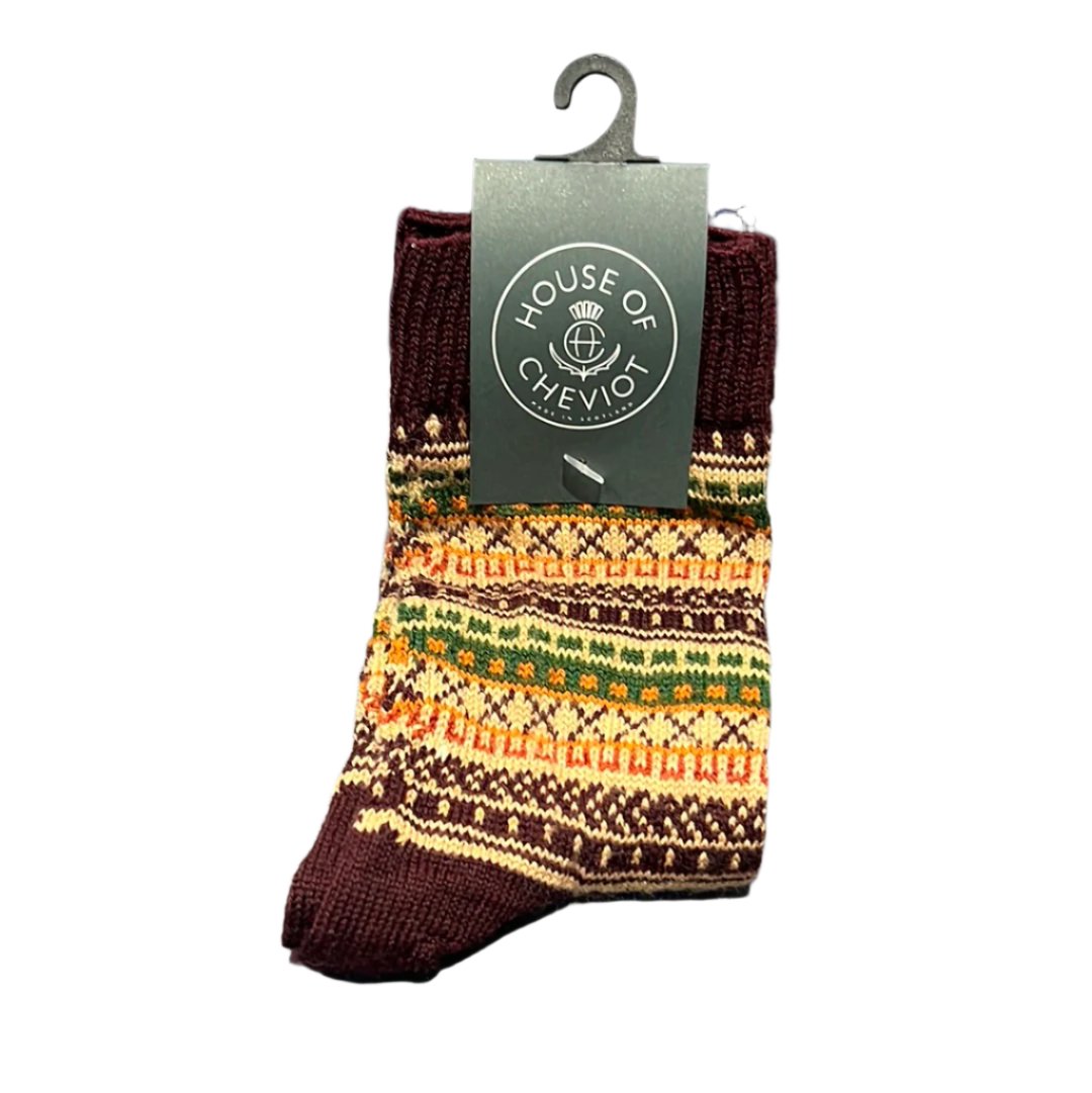 House of Cheviot Lady Fairisle Short Sock