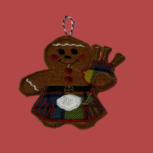 From Scotland With Love Christmas Gingerbread Man in Kilt Decoration