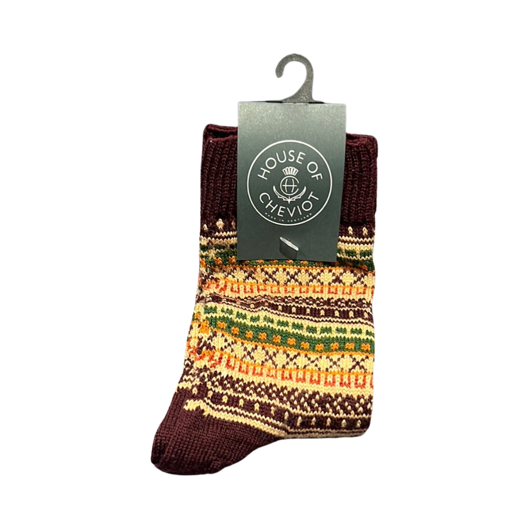 House of Cheviot Lady Fairisle Short Sock