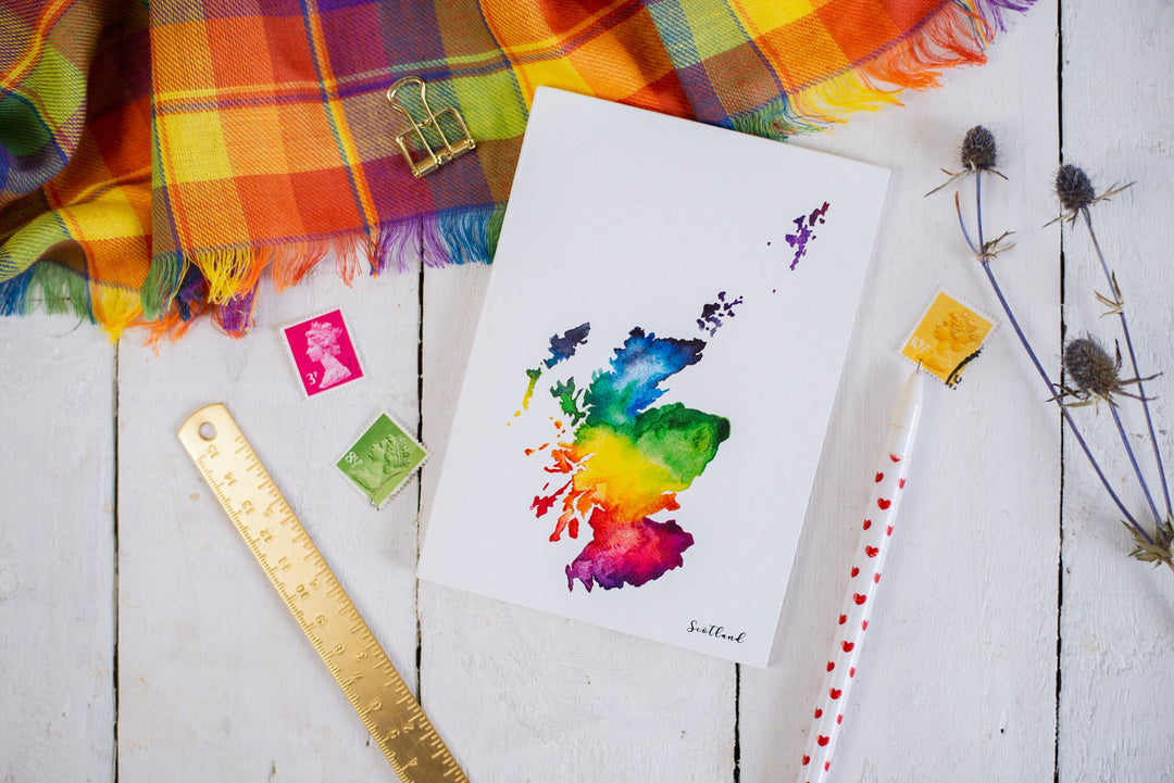 Sarah Leask Scotland Watercolour Map Notebook