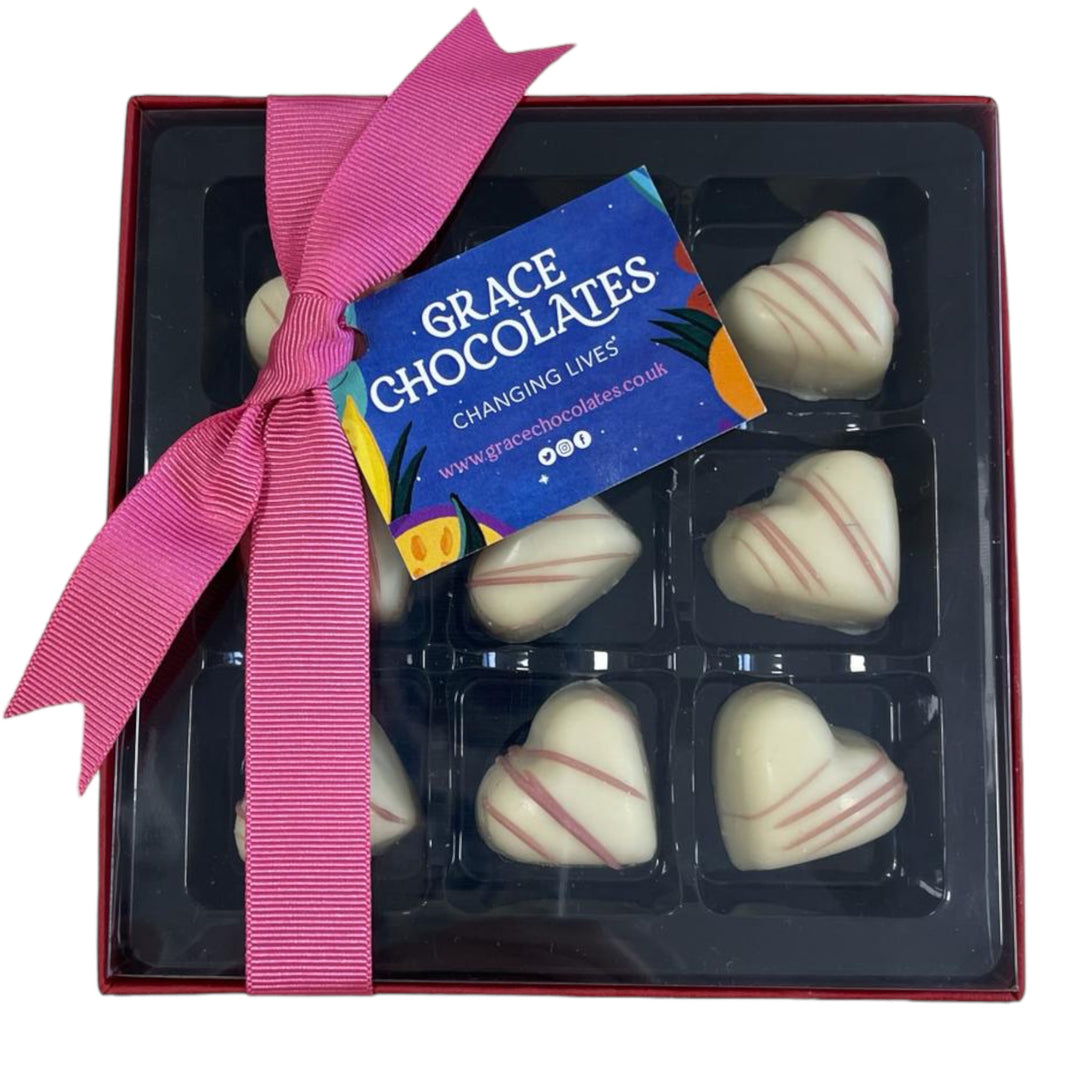 Grace Chocolates Box Of 9 Passion Fruit Filled Hearts