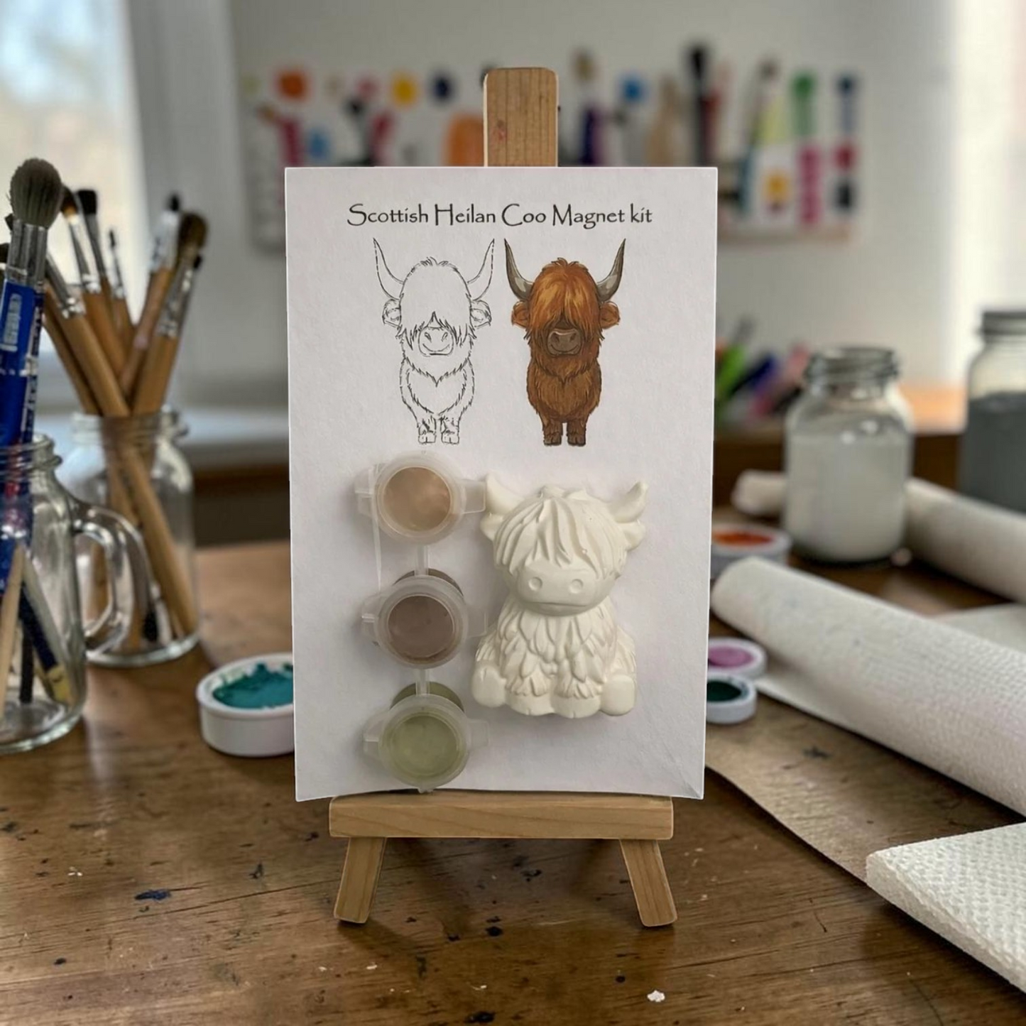 Paint Your Own Highland Cow Magnet