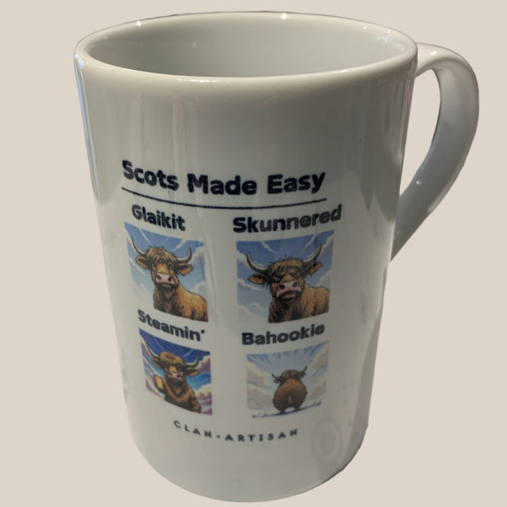 Clan Artisan Designed & Handprinted Porcelain Mugs Scottish Themed 8oz 2025