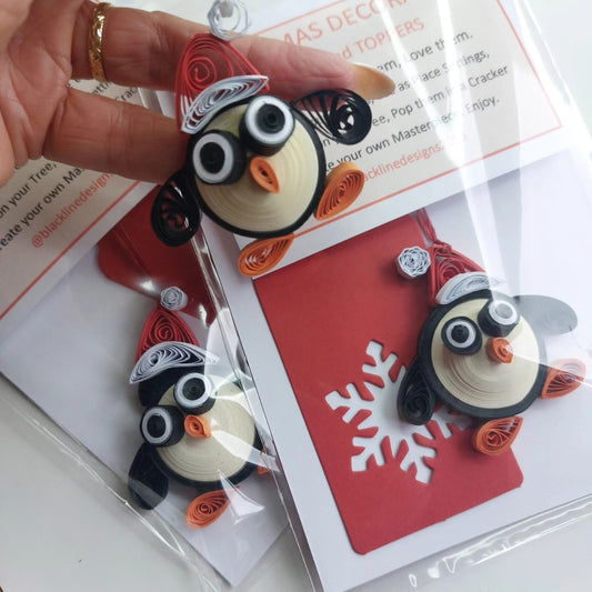 Black Line Designs Paper Christmas Hanging Decorations/ Gift Tags