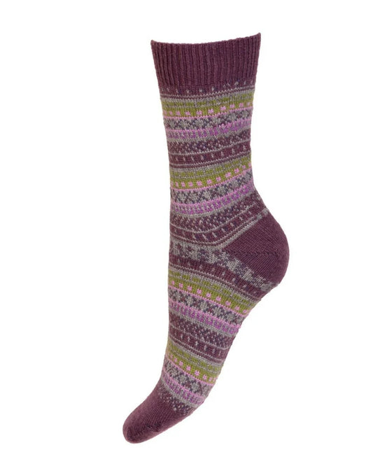 House of Cheviot Lady Fairisle Short Sock