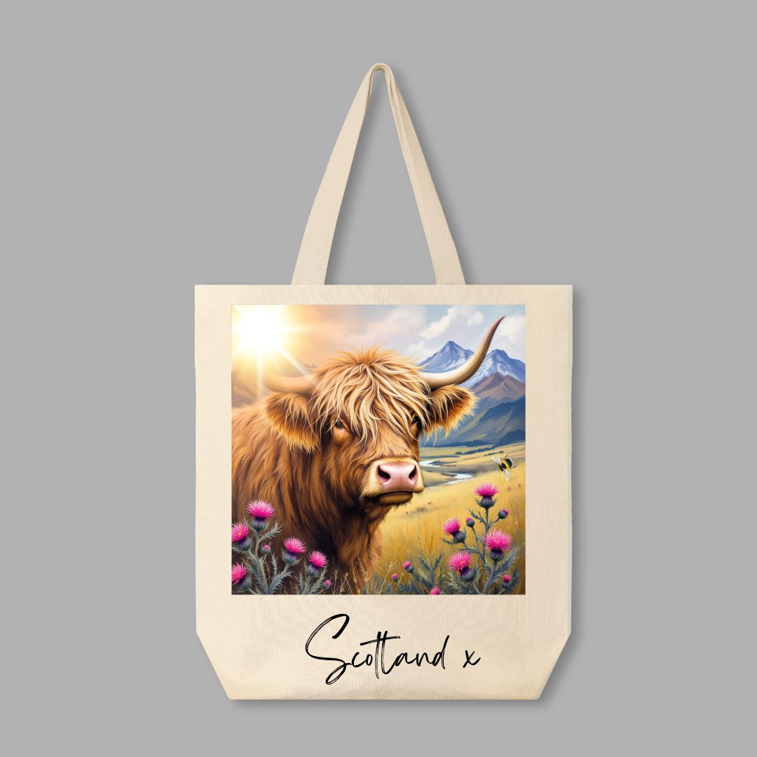 Clan Artisan Highland Cow Shopping Bags