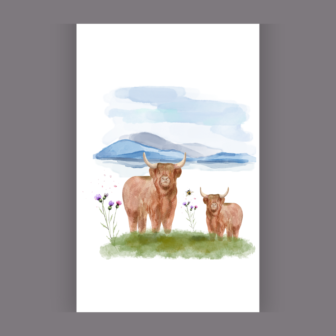 Clan Artisan Highland Cow Tea Towels