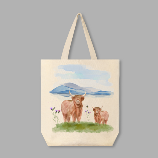 Clan Artisan Highland Cow Shopping Bags