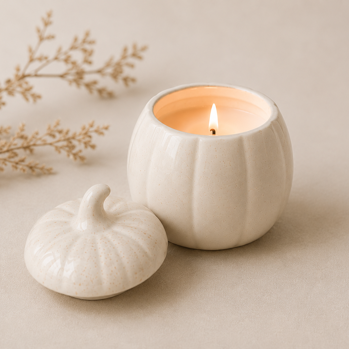 Handpoured Ceramic Pumpkin Candle