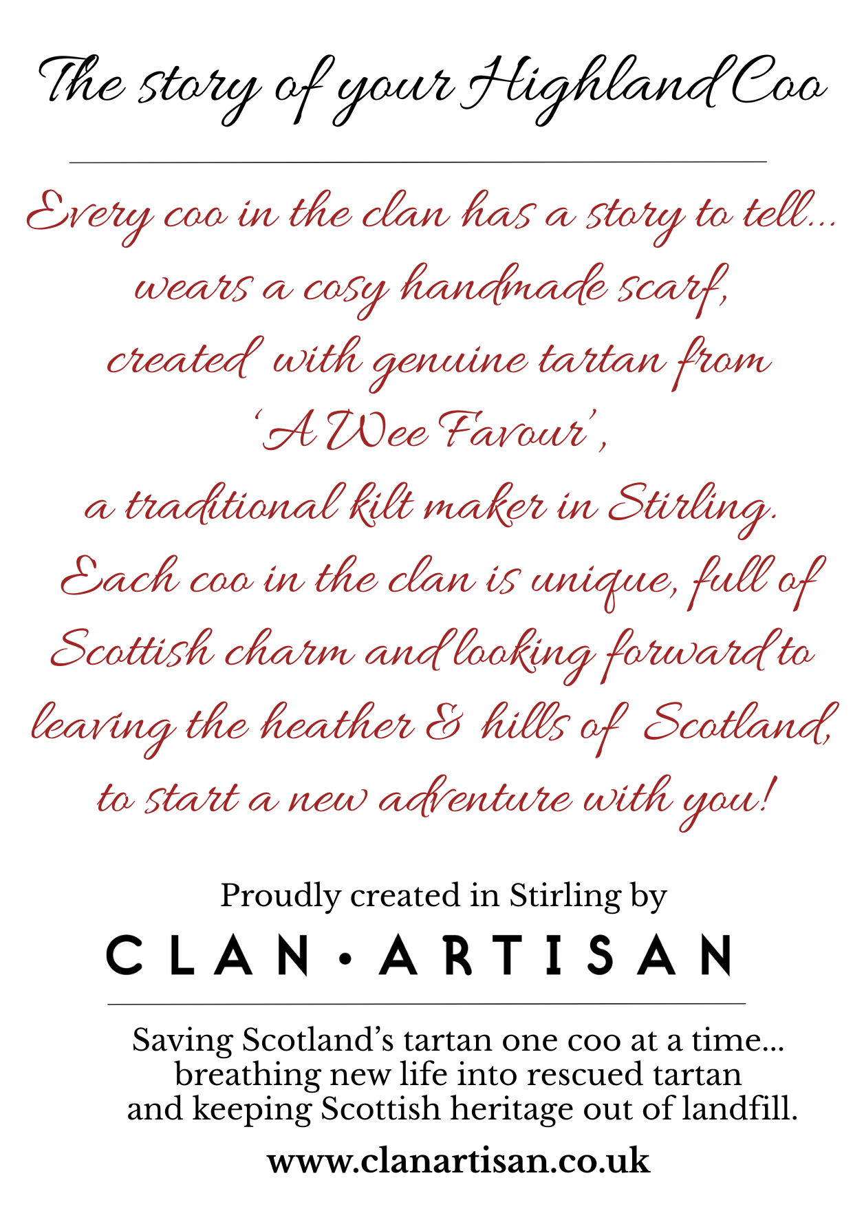 Adopt a Highland Cow 20cm