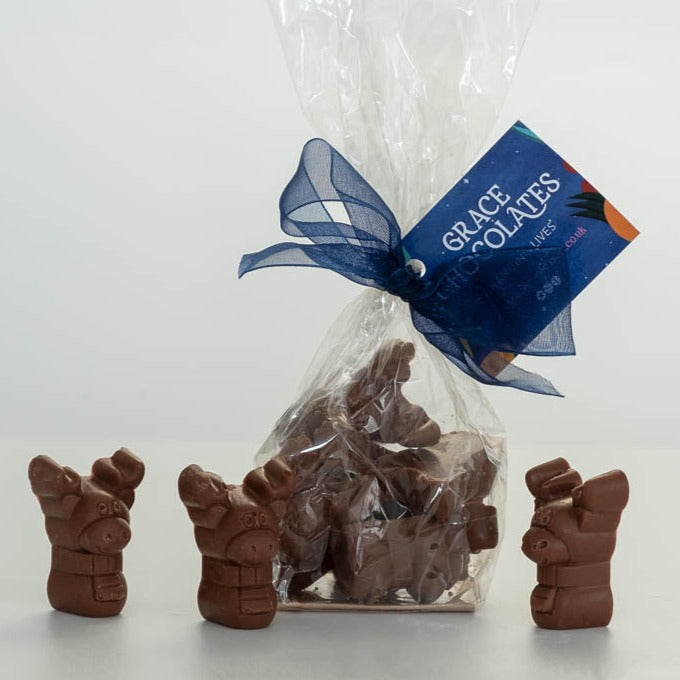 Grace Chocolates Solid Chocolate Reindeer Or Penguins