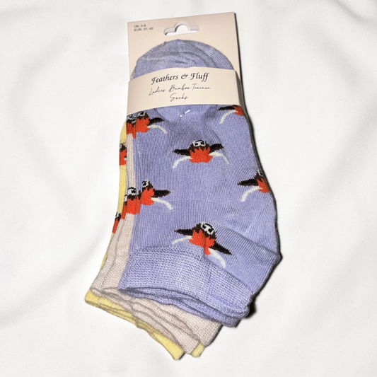 Feathers and Fluff Trainer Socks - 3 Pack