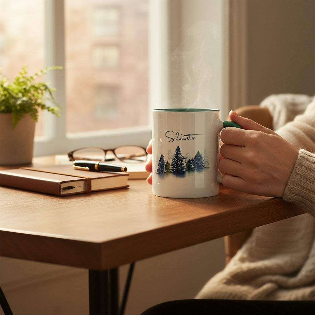Clan Artisan Designed & Handprinted Colour Christmas Ceramic Mugs 10oz 2025