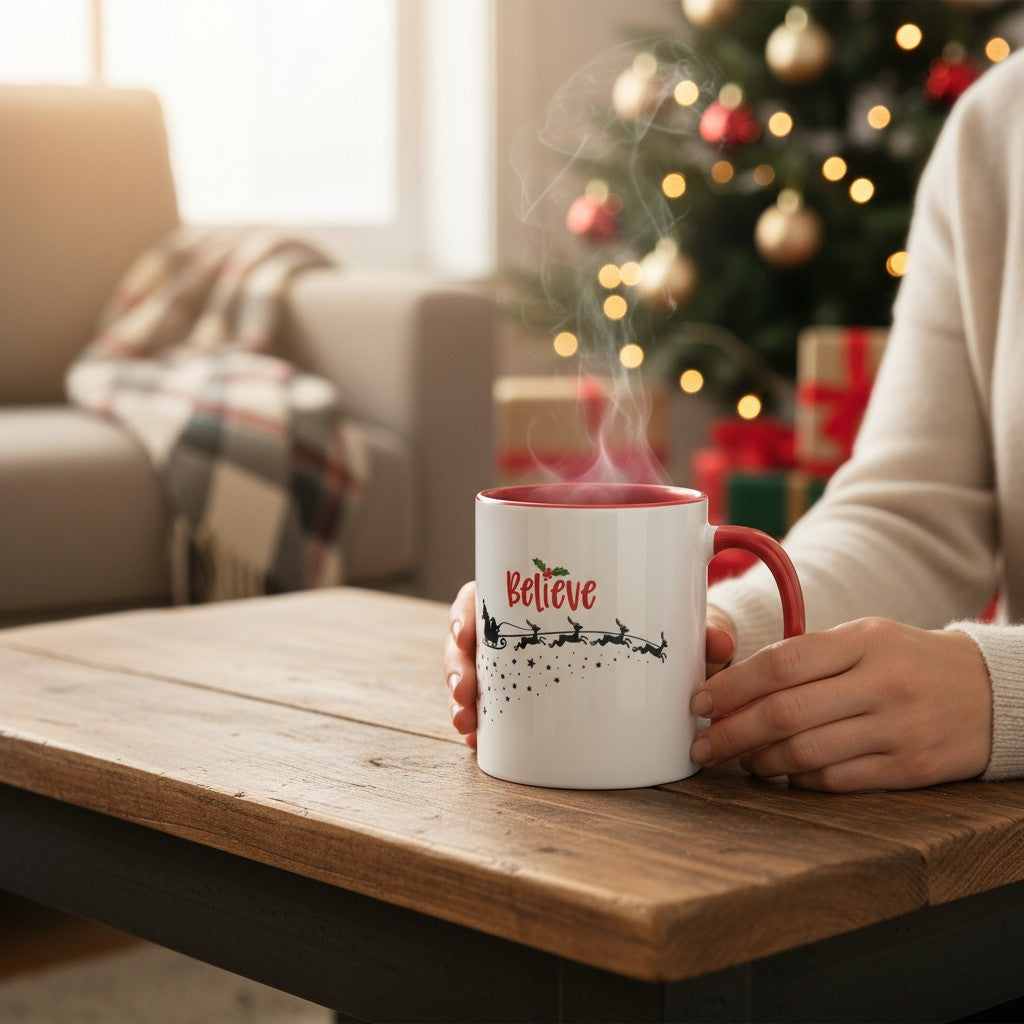 Clan Artisan Designed & Handprinted Colour Christmas Ceramic Mugs 10oz 2025