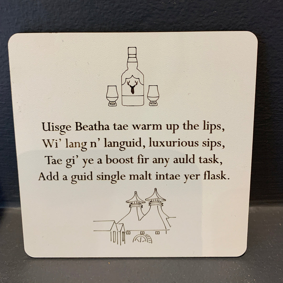 The Right Words Whisky Poem Coaster