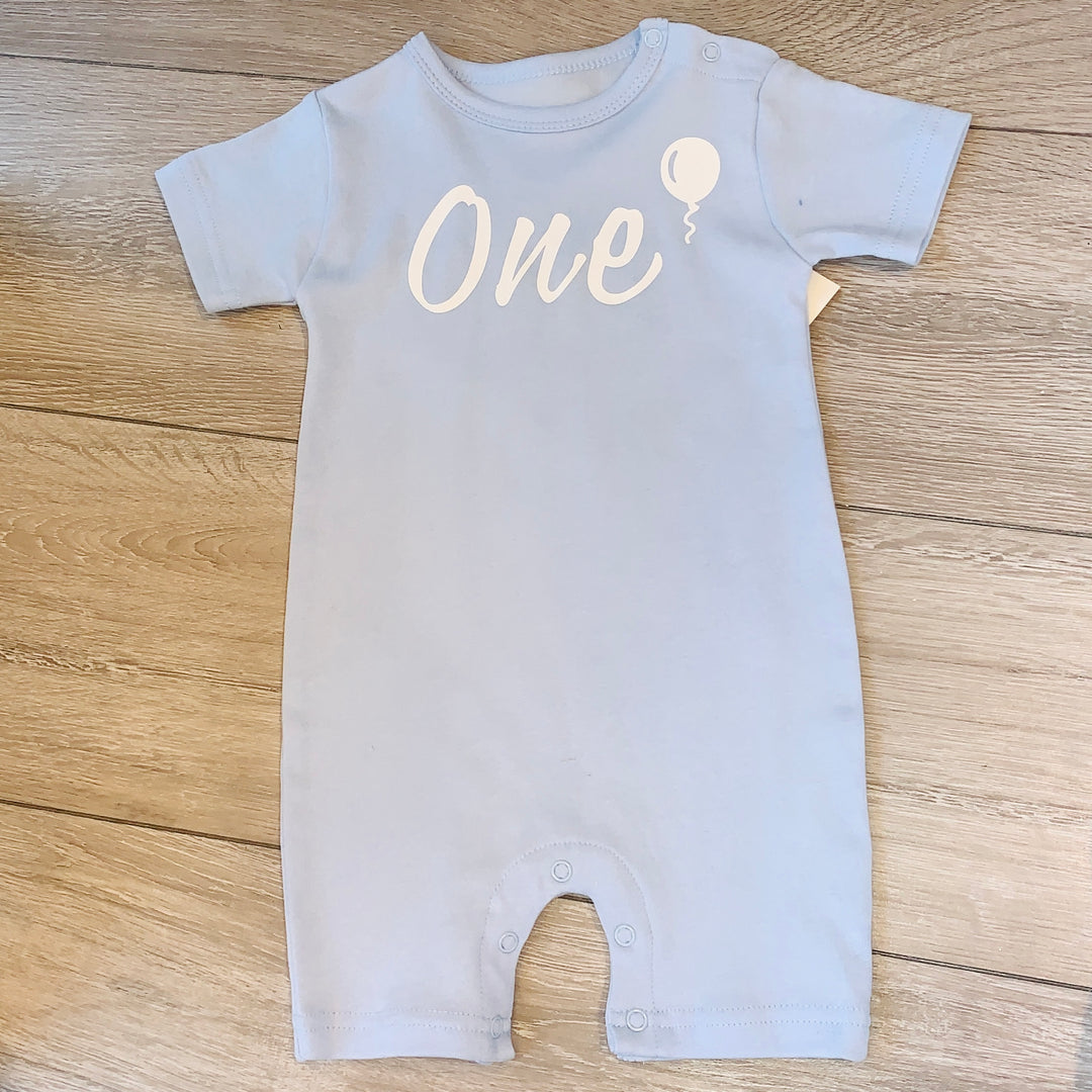 Zoom Baby - Blue First Birthday Romper